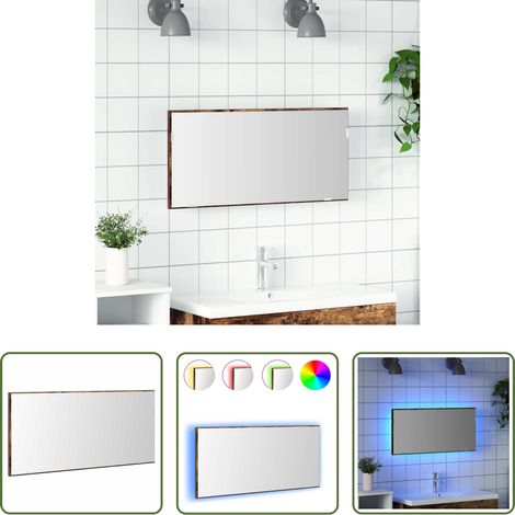 vidaXL Badezimmer Spiegel -  Spiegel Wandmontiert Braun 80 x 37 cm Glas und engineered Holz (1/5)