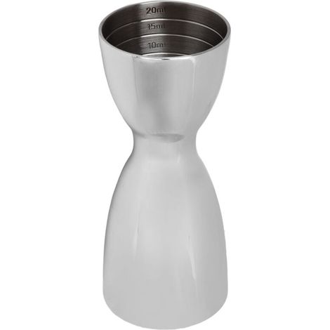 Doseur double à cocktail en acier inoxydable, verre doseur à vin, verre doseur de bar en forme de U avec miroir lumineux (1/5)