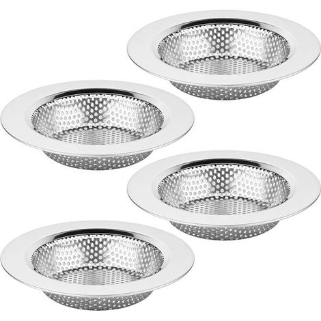 Passoire d'évier en acier inoxydable 4 pièces - Filtre de vidange - Filtre pour évier de cuisine - Empêche les obstructions - Micropores - Accessoires de cuisine - Pour couverts de salle de bain et de (1/5)