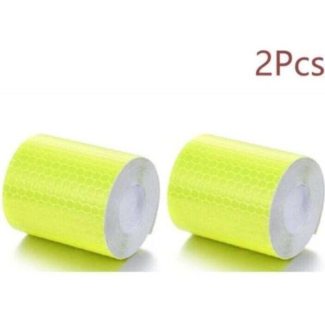 2Pcs Jaune Fluorescent 5cm 1M pour coller et couper - ruban réfléchissant résistant aux intempéries - ruban adhésif d'avertissement, réfléchissant et auto (1/4)