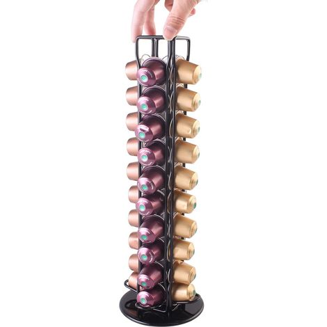 Porte-capsules – Support de rangement rotatif pour 40 capsules (noir) (1/5)