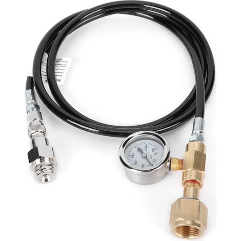 Ortviai Tuyau pour siphon à gaz CO₂ 1,5 m noir avec manomètre 3000 psi – raccord DIN477 – compatible SodaStream et Soda Club (1/3)
