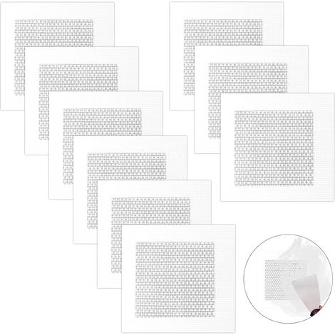 Wandreparaturflicken – 9 Stück – Aluminium und Gewebe – Selbstklebend für Löcher – Für Trockenbauwände und Decken – 10 x 10 cm (1/5)