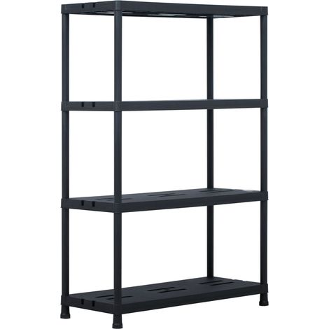 Estantería de plástico 220 kg 90x40x138 cm negro vidaXL (1/5)