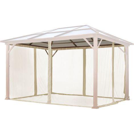 TOOLPORT Moskitonetz für Gartenpavillon Forest Deluxe 3x4 m - Polyester - Insektengitter mit Reißverschluss - champagner (1/5)