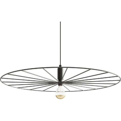 Suspension lampe suspendue salle à manger lumière rétro roue design lumière noir D 60 cm (1/5)
