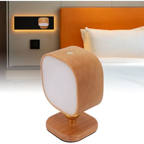 Magnetische Wandleuchte aus Eschenholz, quadratische, tragbare, dimmbare Nachttischlampe, Leselampe, Möbelleuchte (1/5)