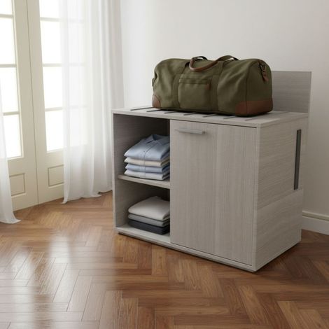 Portavaligie design da camera - Contenitore multiuso con griglia di aerazione - Rovere rock