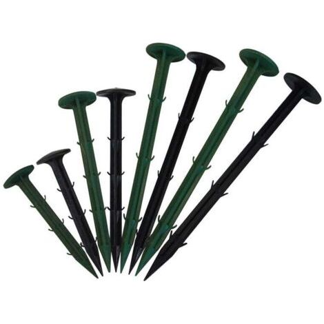 Set di 100 picchetti da terra, picchetti da giardino fissati con pellicola, pellicola per serra, tessuto resistente all'erba, ombrellone, rete antimosche, picchetti di fissaggio in plastica