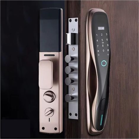 Serrure de Porte Intelligente Serrure de Porte WiFi en Aluminium de système de Serrure de sécurité de Bouton de Chambre d'hôtel Tuya (Color : 30-240mm Black, Size : Other) (1/5)