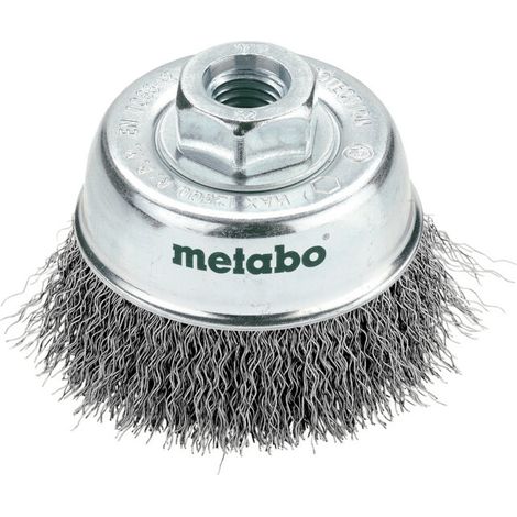 Brosse boisseau 75x0,3 mm/ M 14, fil métallique, ondulé, épaisseur de fil 0,30 mm metabo (1/2)