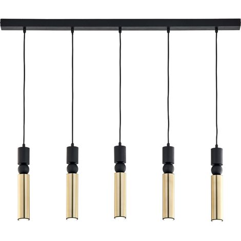 Lampada sospesa barra ALAS 100cm nero oro 5xGU10 Jupiter (1/5)
