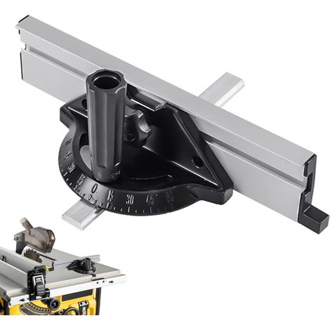Jauge de coupe pour bois - Règle à onglet réglable, guide de précision pour scie circulaire sur table Bloc poussoir d'atelier robuste avec équerre métallique pour coupes droites ou biseautées dans l