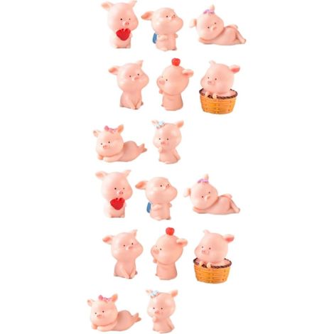 Lot de 16 Cochons Miniatures pour Garçons Décoration en Résine Bonsaï Paysage Artisanat (1/5)