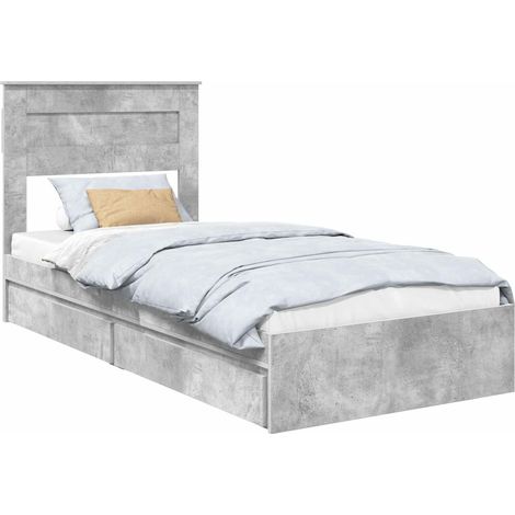 Maison Exclusive - Aufbewahrungsbett Beton Grau 75 x 190 cm Holzw