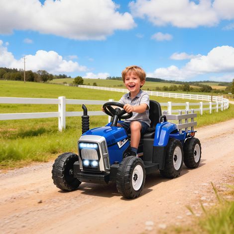 Tracteur électrique enfant avec remorque amovible 3-6 ans, télécommande, MP3 musique et lumières (1/5)