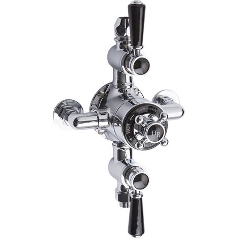 Hudson Reed Topaz Black Triple Exposed Shower Valve (1/2)