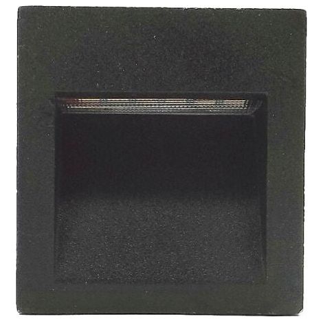 Applique Led da Esterno 3W 3000k Quadrato Nero.