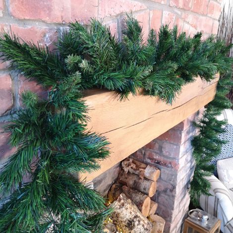 270cm (9ft) Plain Green Kateson Fir Green Christmas Garland with 180 tips (1/3)