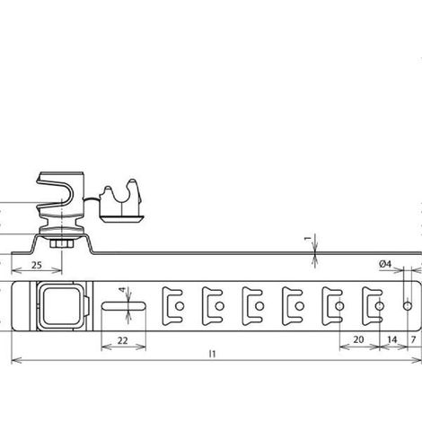 Dehn & Söhne Dachleitungshalter 204157 UNIsnap 335mm Cu