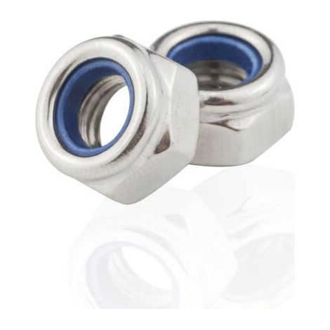 M8 Nut, 8mm Stainless Steel Nuts (10 Pieces), Stainless Steel Hexagonal Nuts, Nylon Locking Nut, Self-Locking Nut for Bolts and Screws (1/4)