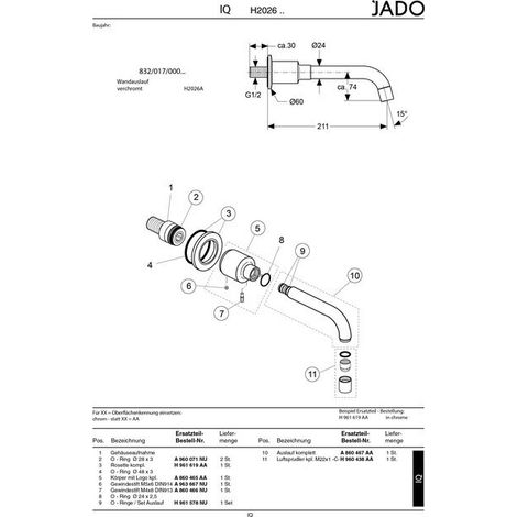 IDEAL STANDARD A860467AA Bec de distribution IQ chromé
