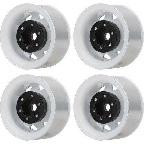 Jantes Universelles 4 Roues 1.55" pour Modèles RC Axial AX90069 - Blanc (1/5)