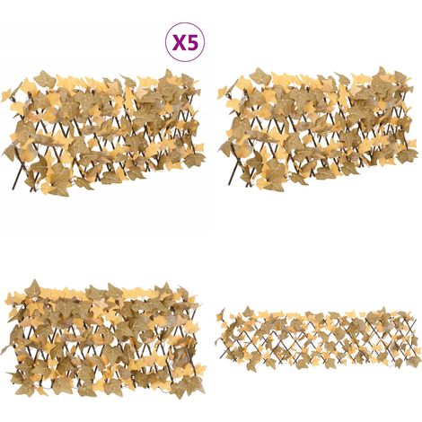 Treillis de feuille d'érable artificiel extensible 5 pcs - Clôture D'extérieur - Fenêtre Decorative - Pare Brise - Privacy Screen - Décoration Murale - Home & Living