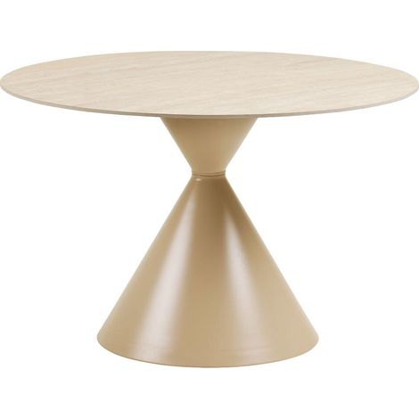 Elin table de salle à manger Ø120cm plateau de table céramique sable.