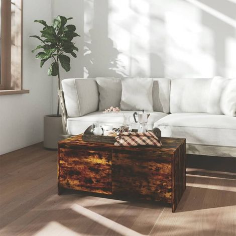FIMEI Table basse Chêne fumé 90x50x41,5 cm Aggloméré (1/5)