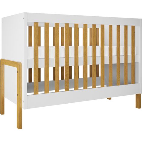 Lettino 60x120 Kocot Kids Victor Bianco e Rovere