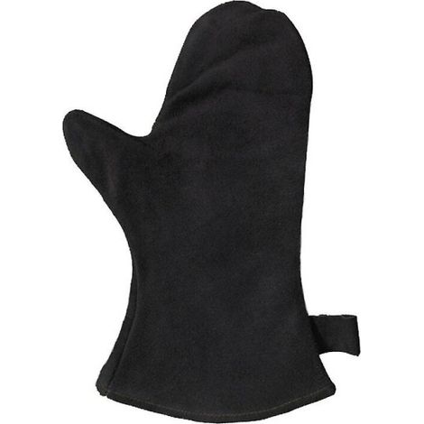 Mitaines de four en cuir noir, résistantes à la chaleur, ignifuges, idéales pour barbecue, grill et cuisson, protection thermique durable, paire de gants de cuisine robustes (1/4)