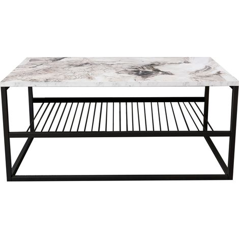 Table basse en bois "Asude" - 95 x 55 x 42 cm - Blanc