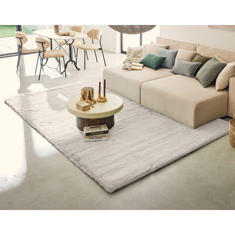 Joy - tapis rectangulaire - fausse fourrure - blanc - blanc (1/5)