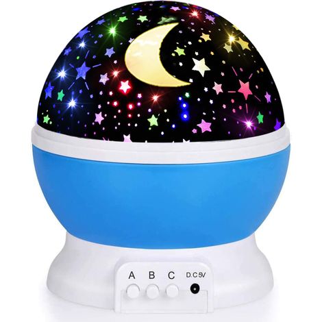 Veilleuse projecteur d'étoiles pour enfants, lampe de projection galaxie au plafond, veilleuse sensorielle pour chambre de bébé/enfant (1/5)