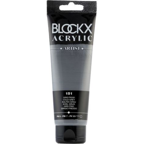 Peinture acrylique - Gris froid - 151 - BLOCKX Artist - Qualité beaux-arts - Tube 120ml