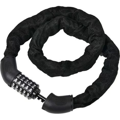 Antivol de vélo haute sécurité à chiffres, chaîne antivol, cadenas à combinaison avec maillons en acier trempé (noir)-AquaForge (1/5)