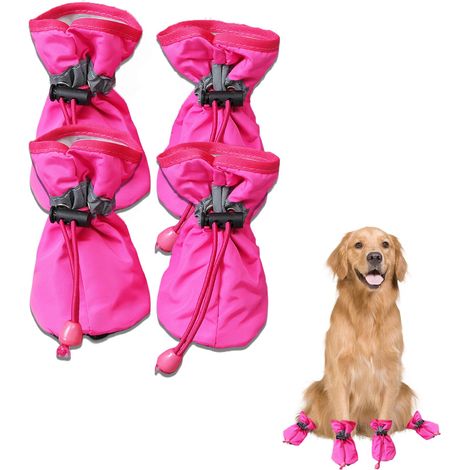 Bottes pour chiens de petite, moyenne et grande taille avec sangle réfléchissante, chaussures antidérapantes pour trottoir chaud, protège-pattes pour chat, animal domestique, chien, (1/5)