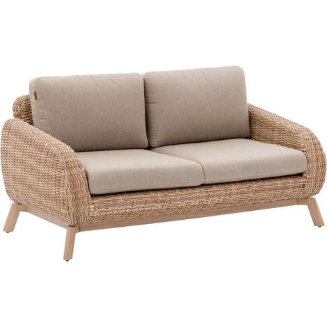 Canapé de jardin Manissa honey & beige 2 places en aluminium et polyester - Hespéride (1/5)