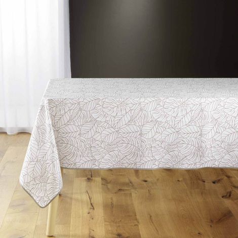 Nappe Imprimé "Solea" 150x240cm Blanc (1/3)