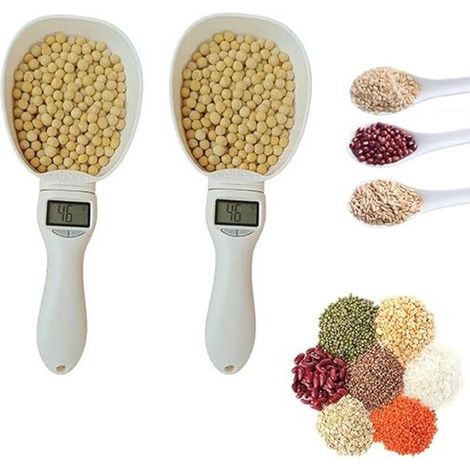 Juego de 2 cucharas medidoras digitales，báscula digital para cucharas con pantalla LCD，báscula digital para alimentos (1/5)
