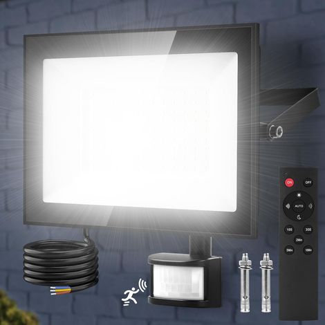 Projecteur LED 150W Avec Détecteur de Mouvement et Télécommande - 15000LM Blanc Froid 6500K Dimmable, Étanche IP65 Avec Minuterie Pour Jardin Garage