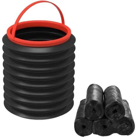 BUNTHAUS Poubelle de Voiture avec 5 Rouleaux de Sacs Poubelles, Poubelle Voiture Interieur, Mini Poubelle de Voiture étanche et résistante aux Odeurs