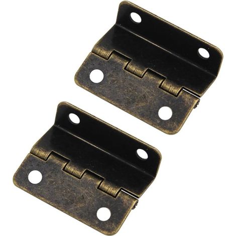 Lot de 2 Charnières DemiSurface à Trois Volets  SemiDissimulées Décalées pour Porte, Coffre, Armoire, Matériel de Meubles [Bronze]