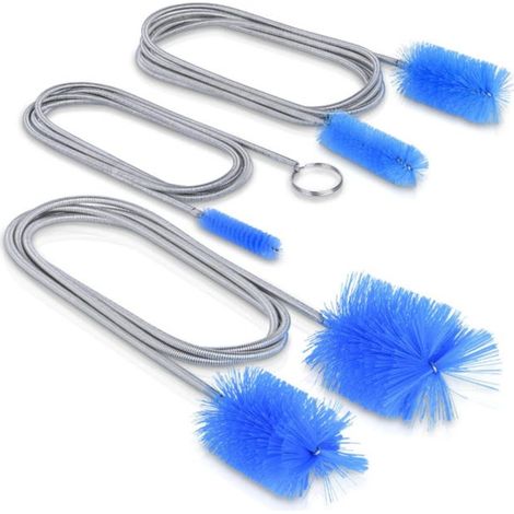 Juego de 3 cepillos desatascadores para limpiar tuberías de acero inoxidable y fregaderos de cocina. (1/5)