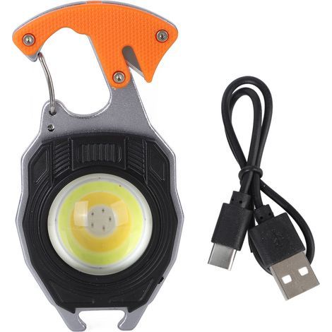 Mini Lampe de Poche LED Rechargeable 500LM, 30 COB, Noir - Lumière d'Urgence Portable pour Travail (1/4)