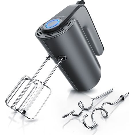 Arendo Handmixer aus Edelstah mit Turbostaste - Handrührer inkl. 2 Quirle & 2 Knethaken (1/5)