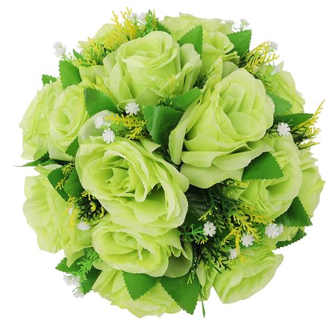 Bouquet de fleurs en soie artificielles boules vertes pour décoration de voiture salle auditorium (1/5)
