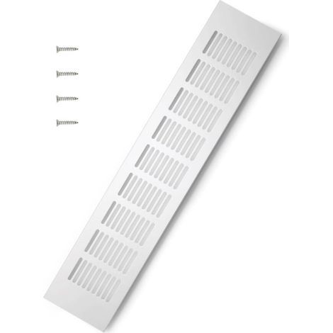 Grille D’aération en Aluminium à Encastrer, Grille de Ventilation 400 mm Angulaire pour la Ventilation des Placards et des Chambres (Argent)