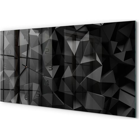 Horloge Murale Design Original 60x30 cm Verre Trempé Silencieuse Salon Abstraction 3D (1/5)